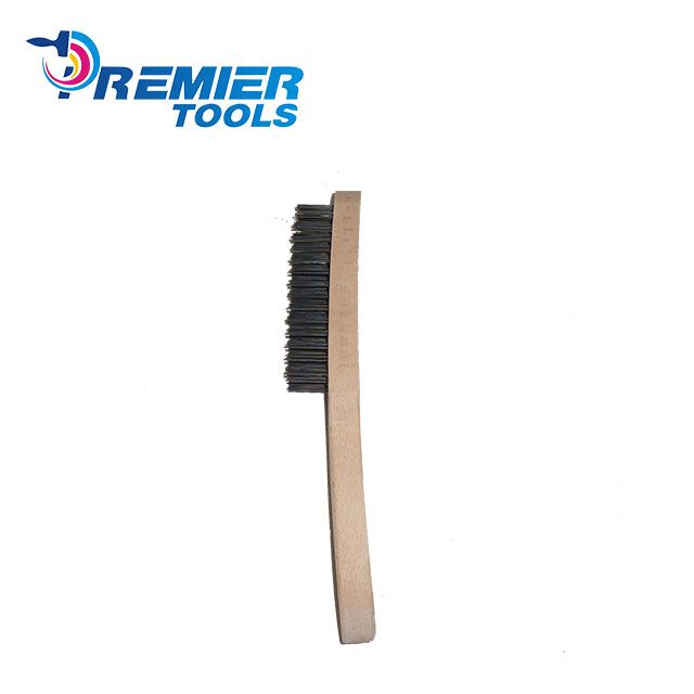 Factory Supply wooden handle carbon steel wire brush for polishing